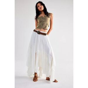 Free People FP One Clover Skirt Asymmetrical Tiered White Medium M NEW
